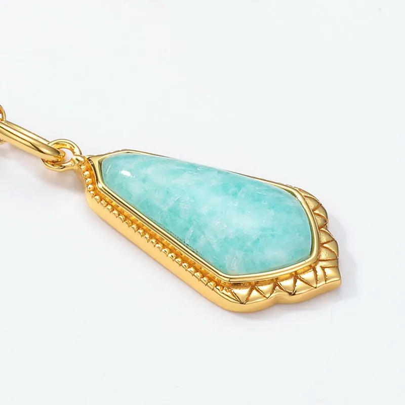 Amazonite Necklace 10k Gold Vermeil