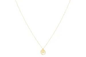 Aperol Sterling Silver Battered Gold Disc Necklace