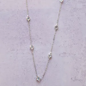 Aquamarine Station Necklace