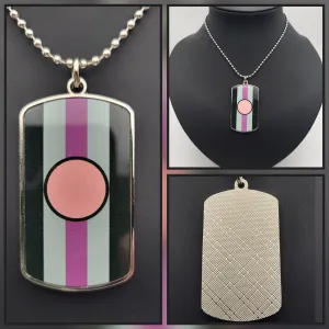 Aroace Pride Metal Dog Tag Pendant Necklace | Choose Your Flag | Choose Your Chain or Cord