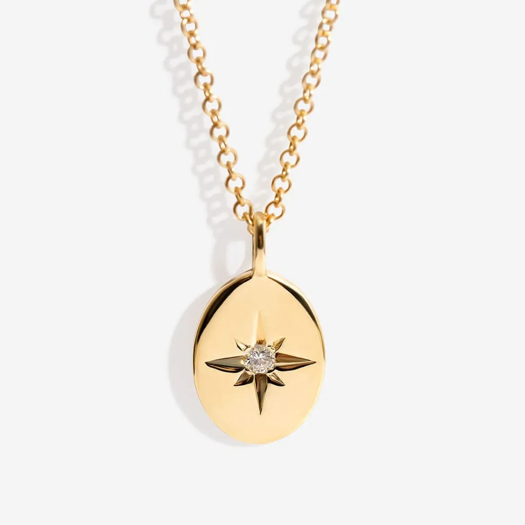Aster - Oval Necklace | 10ct Gold Diamond