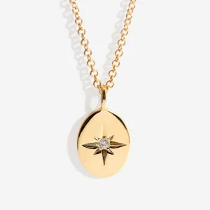 Aster - Oval Necklace | 10ct Gold Diamond