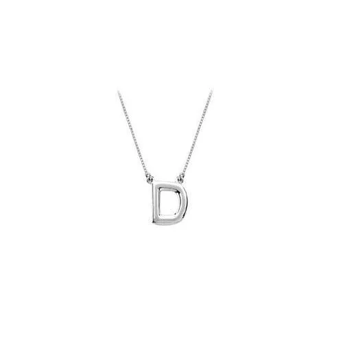 Baby Charm Initial Pendant D 14K White Gold