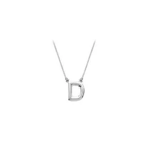Baby Charm Initial Pendant D 14K White Gold