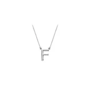 Baby Charm Initial Pendant F 14K White Gold