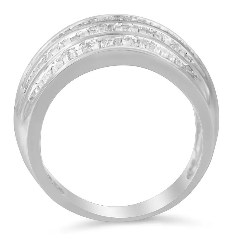Baguette-Cut Diamond 6-Row Channel Set