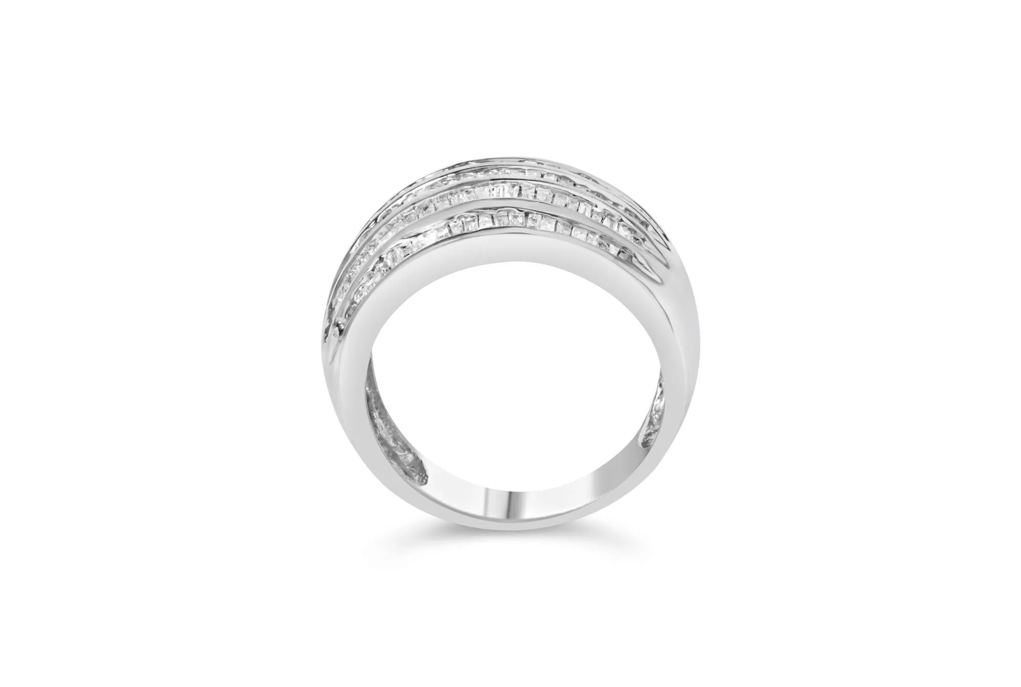 Baguette-Cut Diamond 6-Row Channel Set