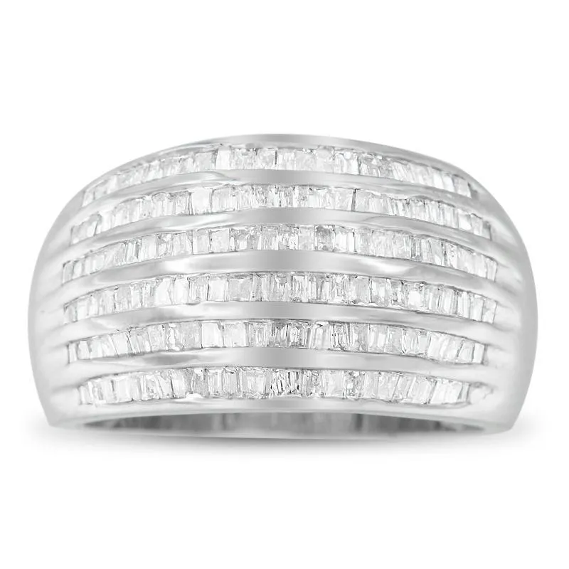 Baguette-Cut Diamond 6-Row Channel Set
