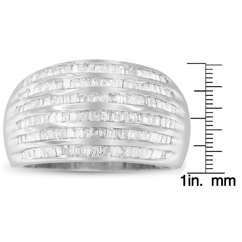 Baguette-Cut Diamond 6-Row Channel Set