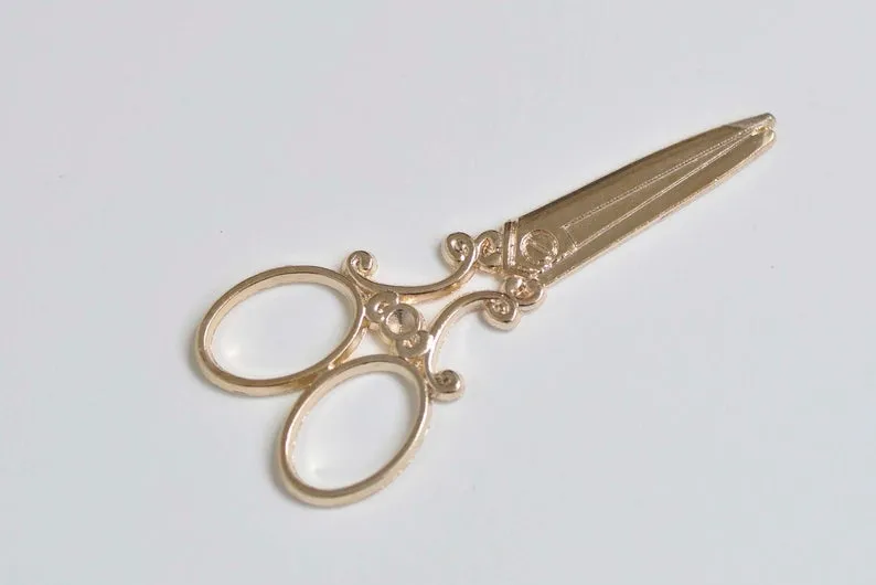 Barber Shop Victorian Scissors Pendants 25x60mm