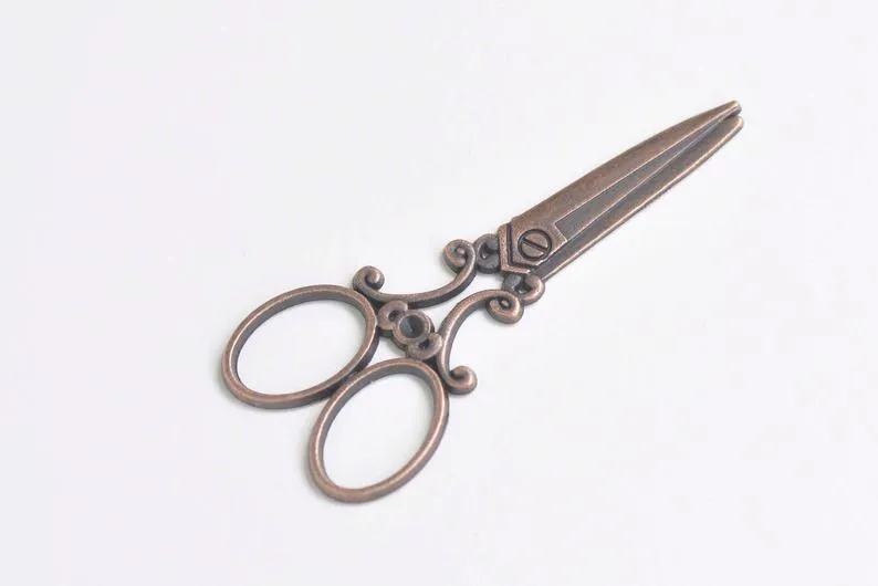 Barber Shop Victorian Scissors Pendants 25x60mm