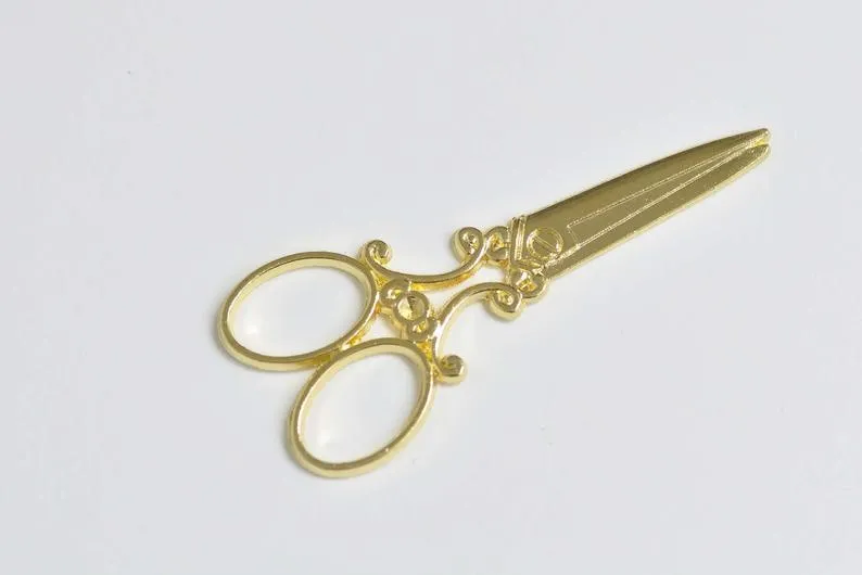 Barber Shop Victorian Scissors Pendants 25x60mm