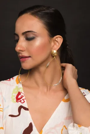Bella Glod And Silver Hoop Earrings