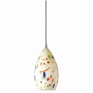 Benzara 1 Light Glass Shade Pendant Lighting with Canopy, Set of 4,Cream and Chrome