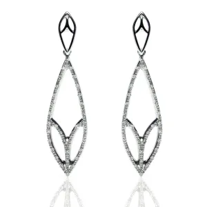 Bespoke Diamond Leaf Drop Earrings