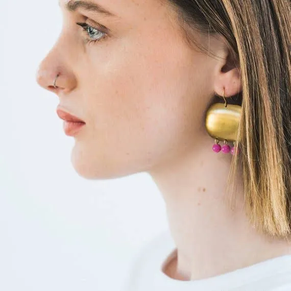 Big Brass Modern Earrings