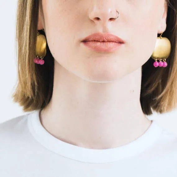 Big Brass Modern Earrings