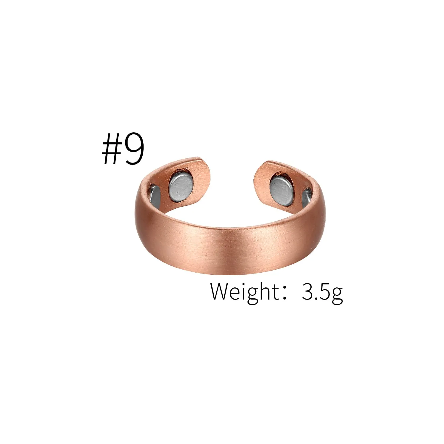 BioMag Magnetic Rings for Women Men, Copper Ring for Fingers Thumb Rings Solid Pure Copper Jewelry Gift (Set of 3) Ring D