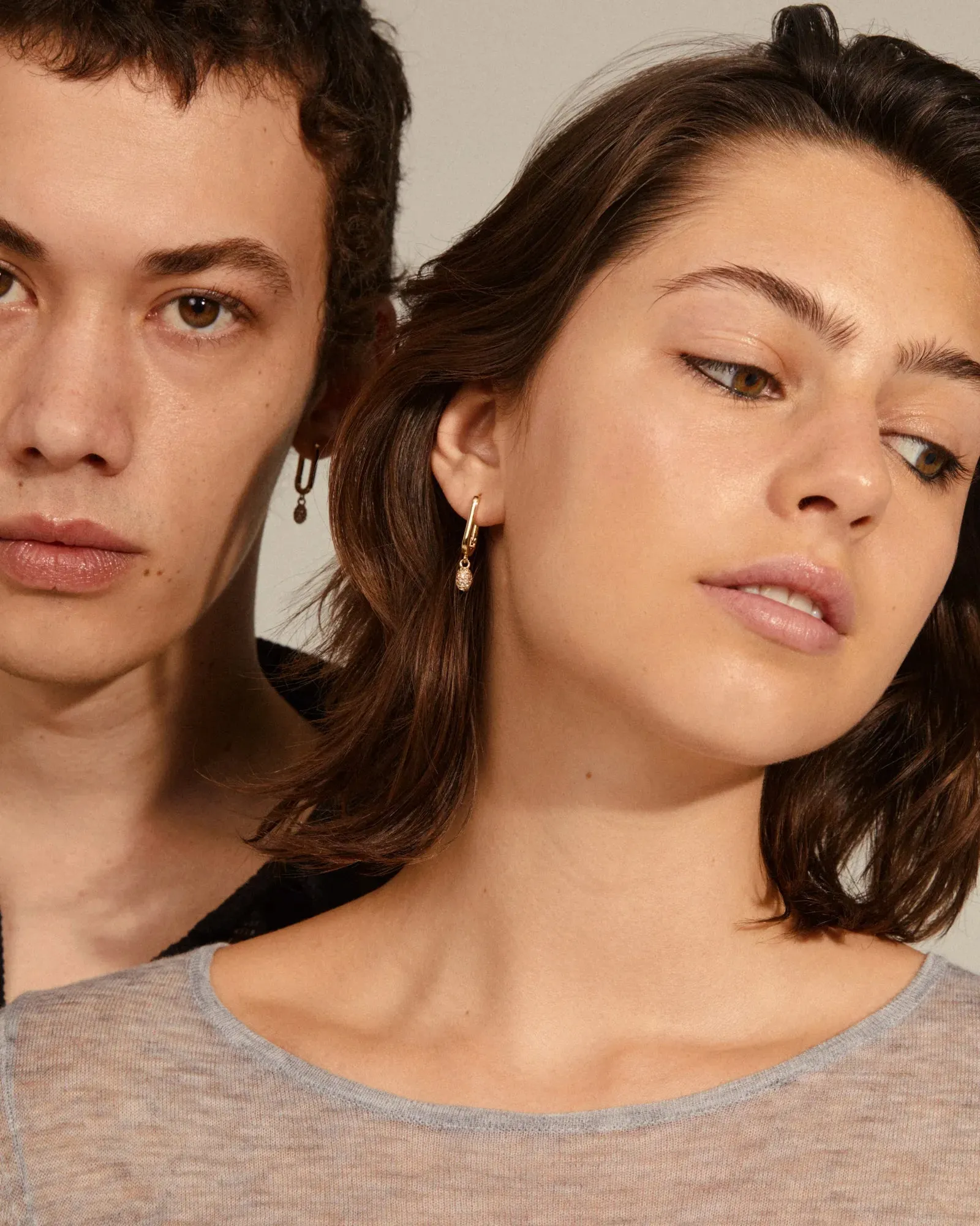 Blink Recycled Square Hoop Earrings - Gold Plated