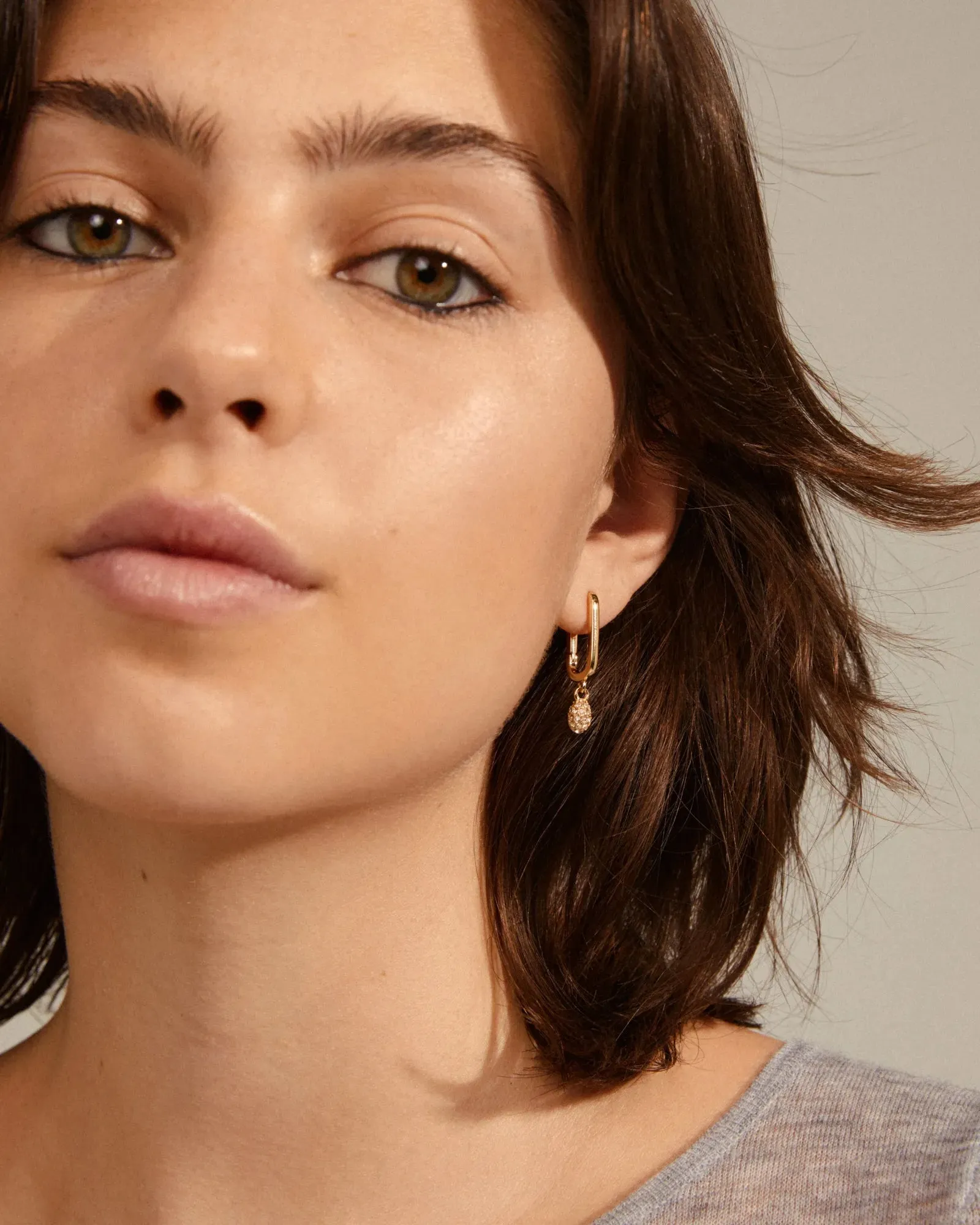 Blink Recycled Square Hoop Earrings - Gold Plated
