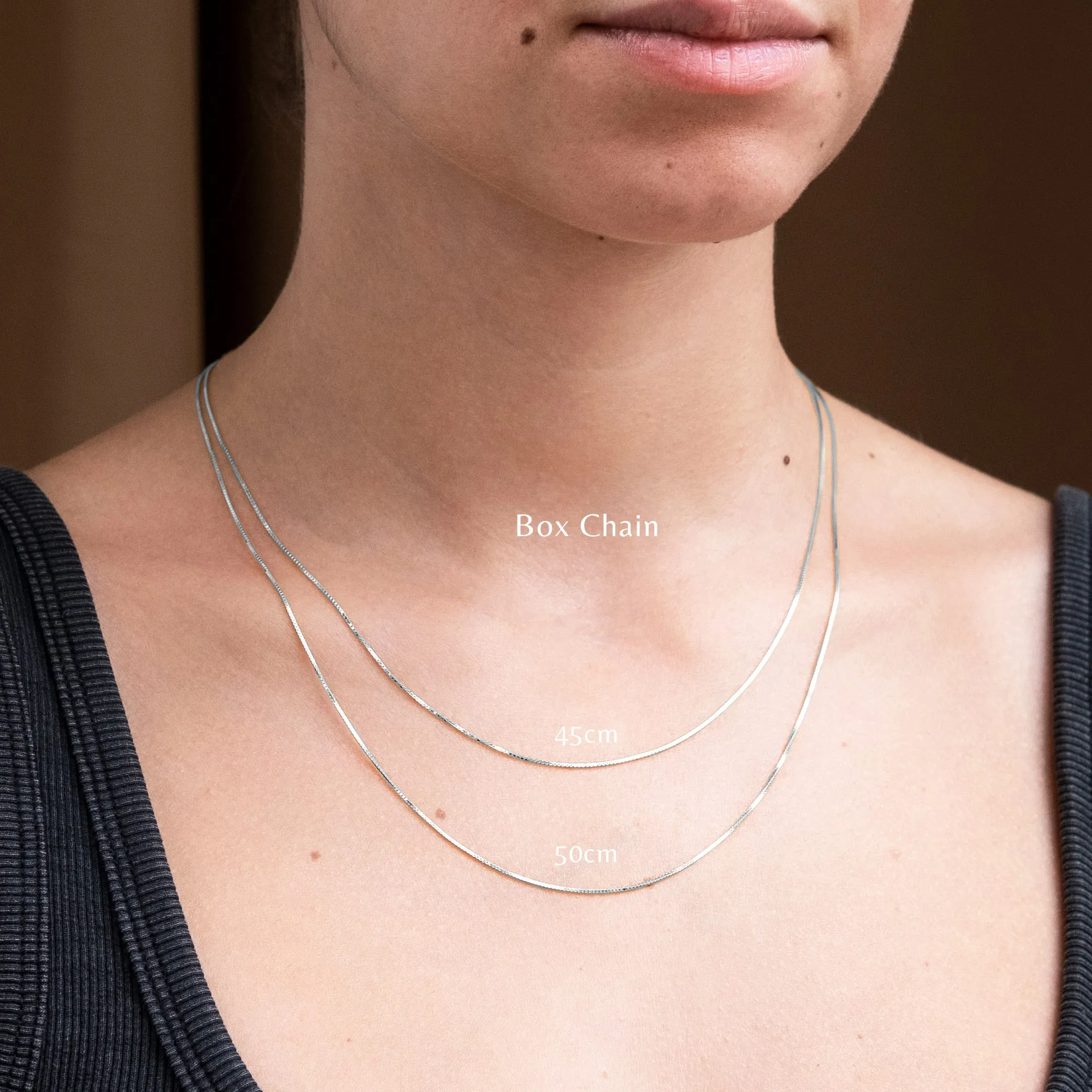 Box Chain Necklace in Silver