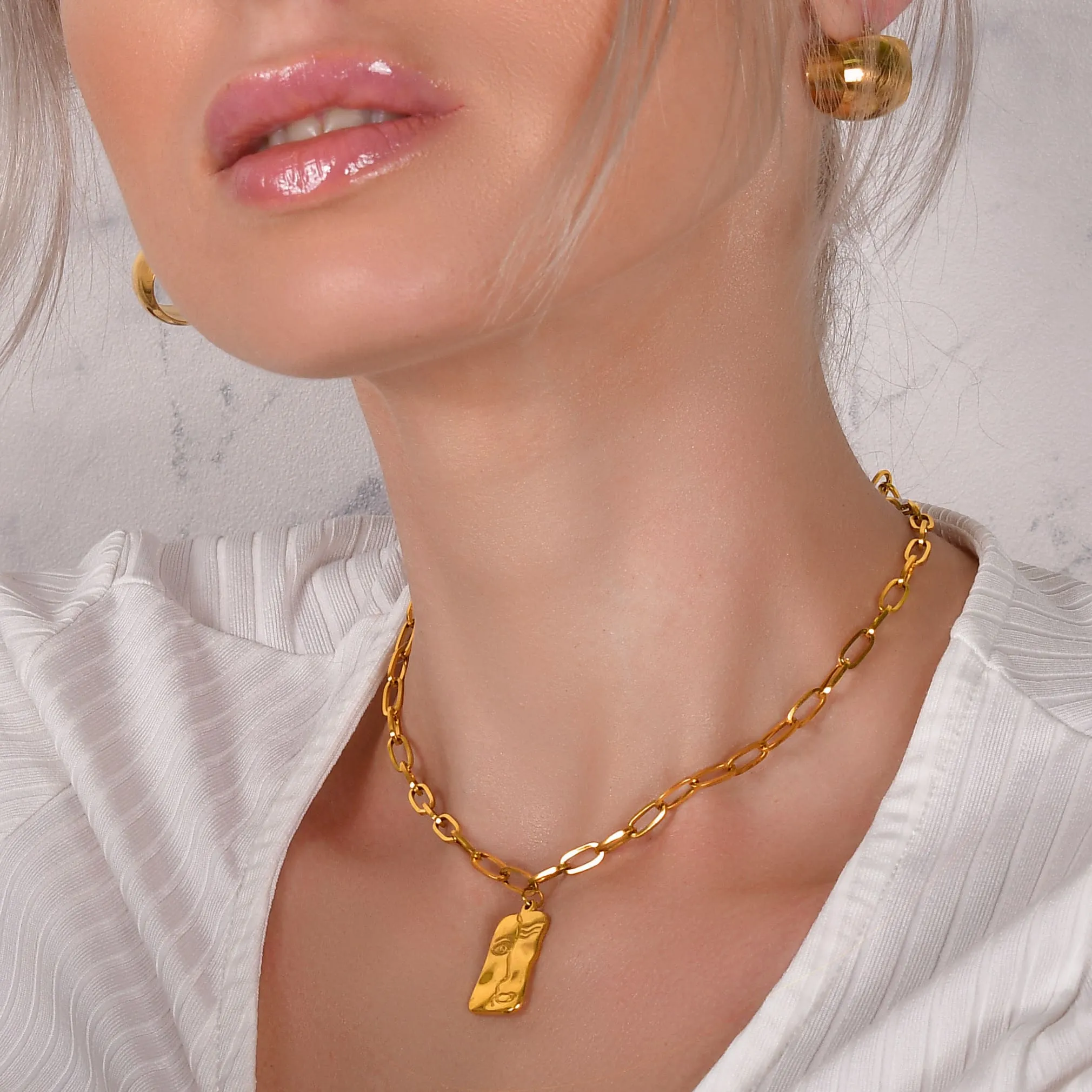 Boxed Awe in Gold 2 Pc Necklace Set