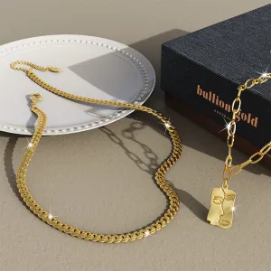 Boxed Awe in Gold 2 Pc Necklace Set