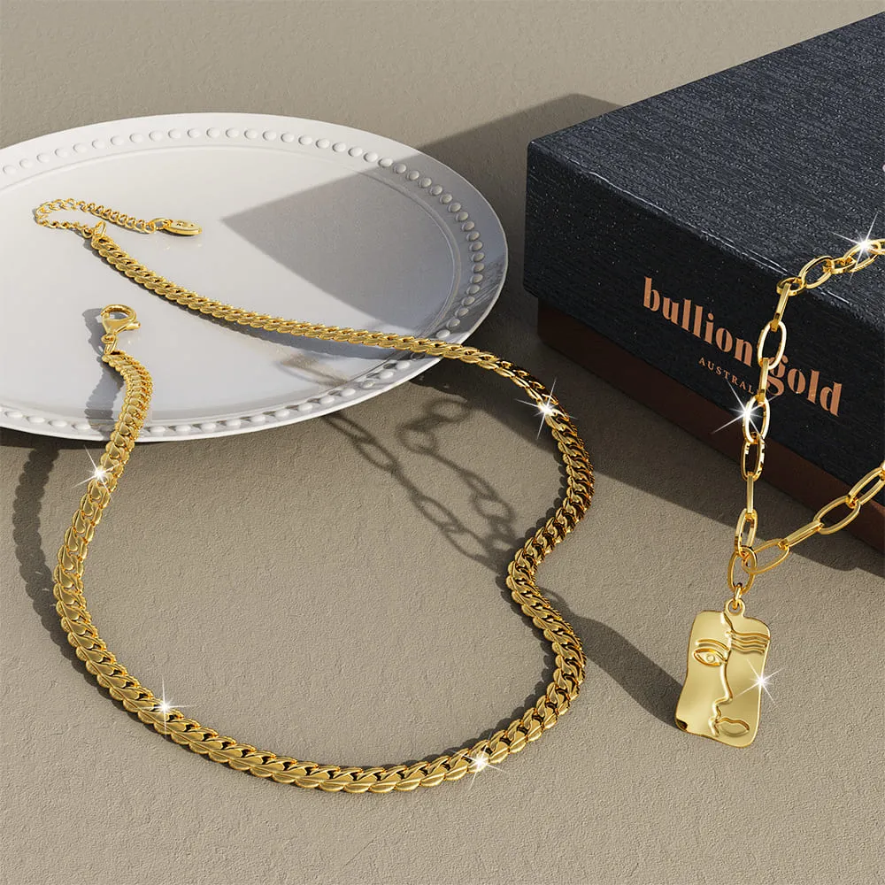 Boxed Awe in Gold 2 Pc Necklace Set