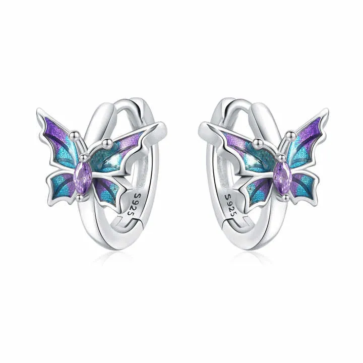 Butterfly Earrings Sterling Silver-أقراط الفراشة من الفضة