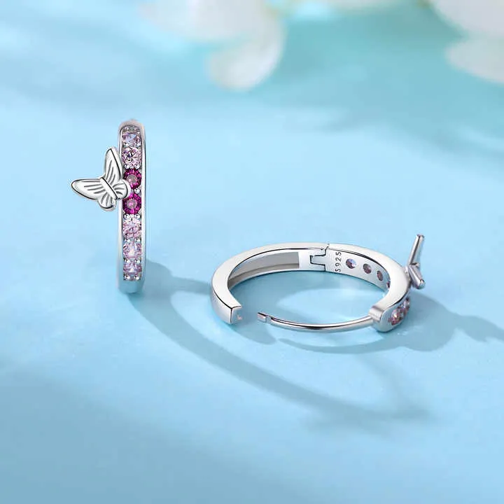 Butterfly Earrings Sterling Silver-أقراط الفراشة من الفضة