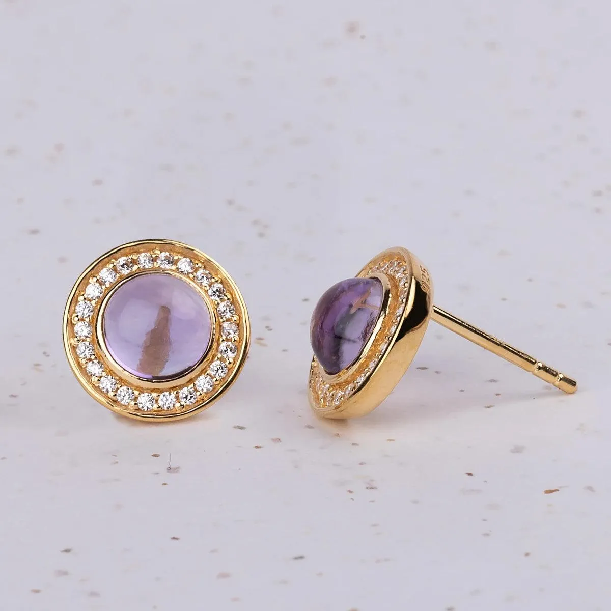 Caroline Bingley's Gold-Plated Amethyst Earrings
