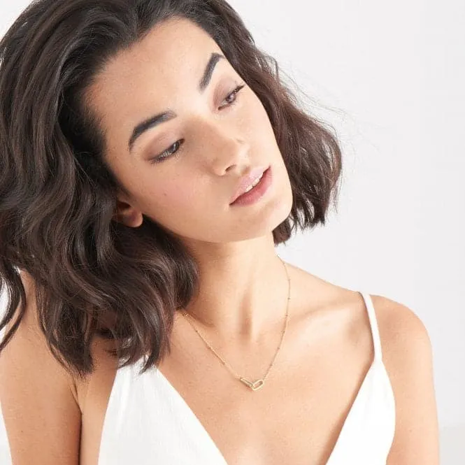 Chain Reaction Shiny Gold Beaded Chain Link Necklace N021-01G
