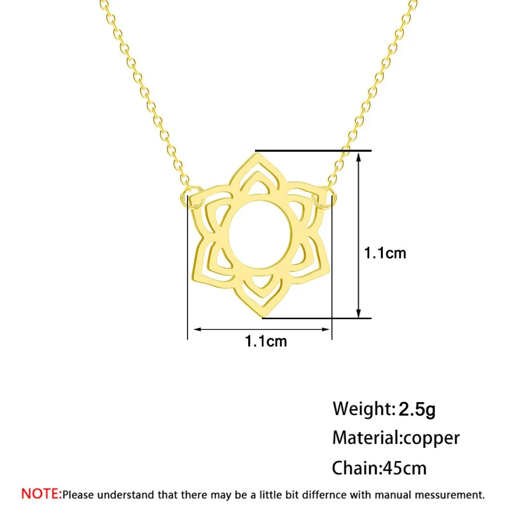 Chandler 316L Stainless Steel Lotus Necklace Flower GOOD KARMA Buddha