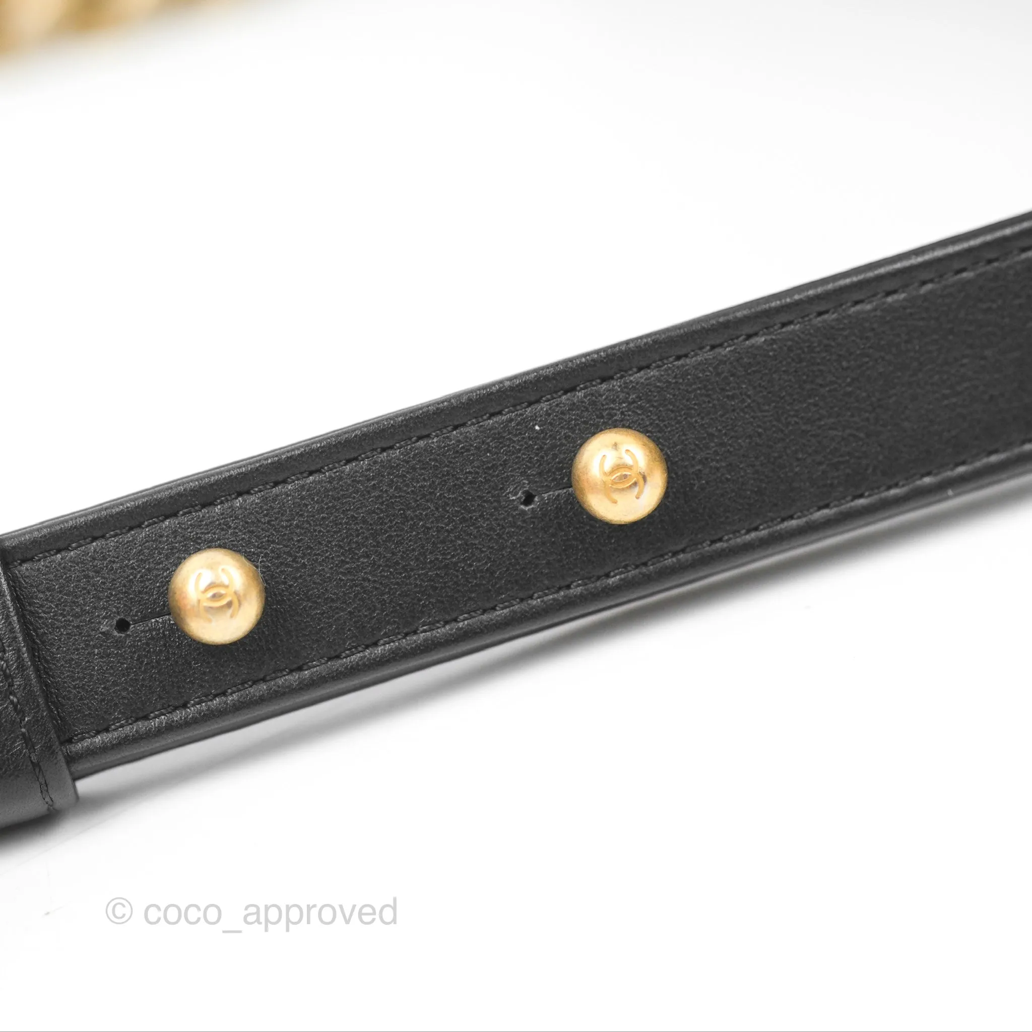 Chanel Small Boy Quilted Black Calfskin Aged Gold Hardware