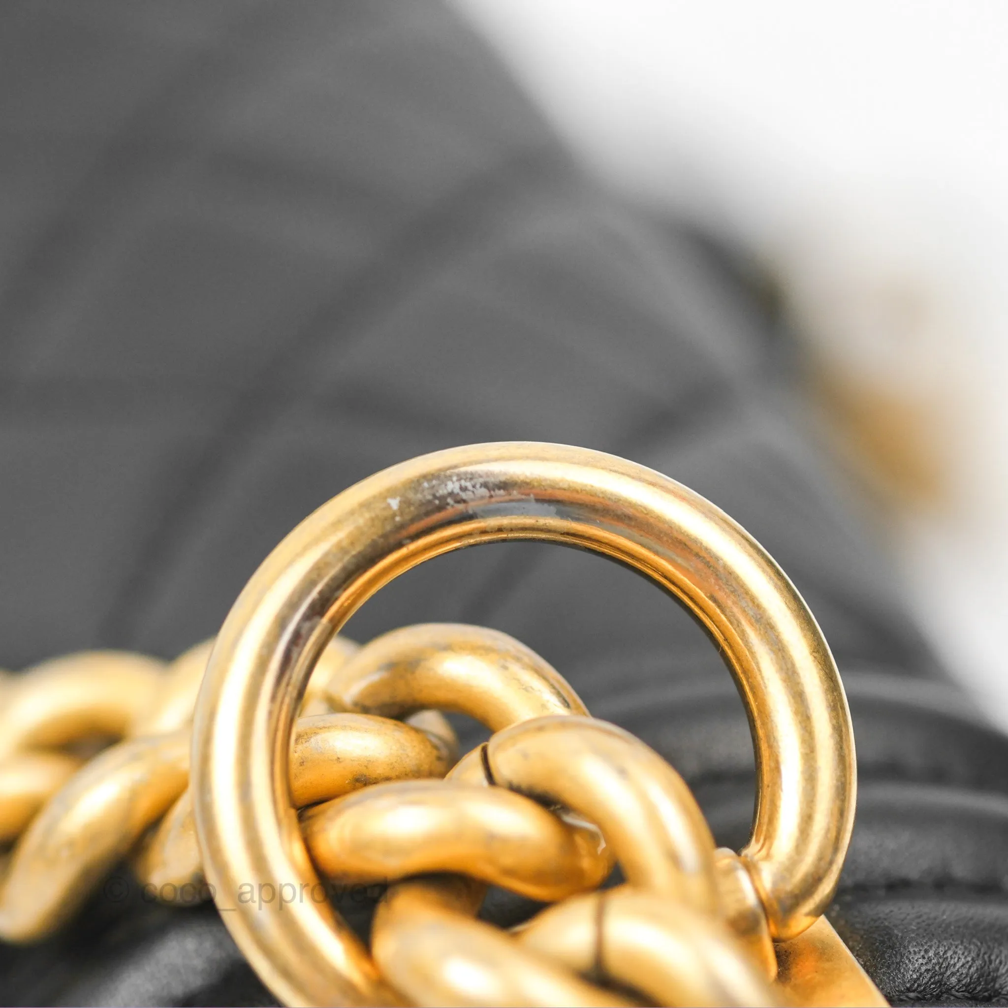 Chanel Small Boy Quilted Black Calfskin Aged Gold Hardware