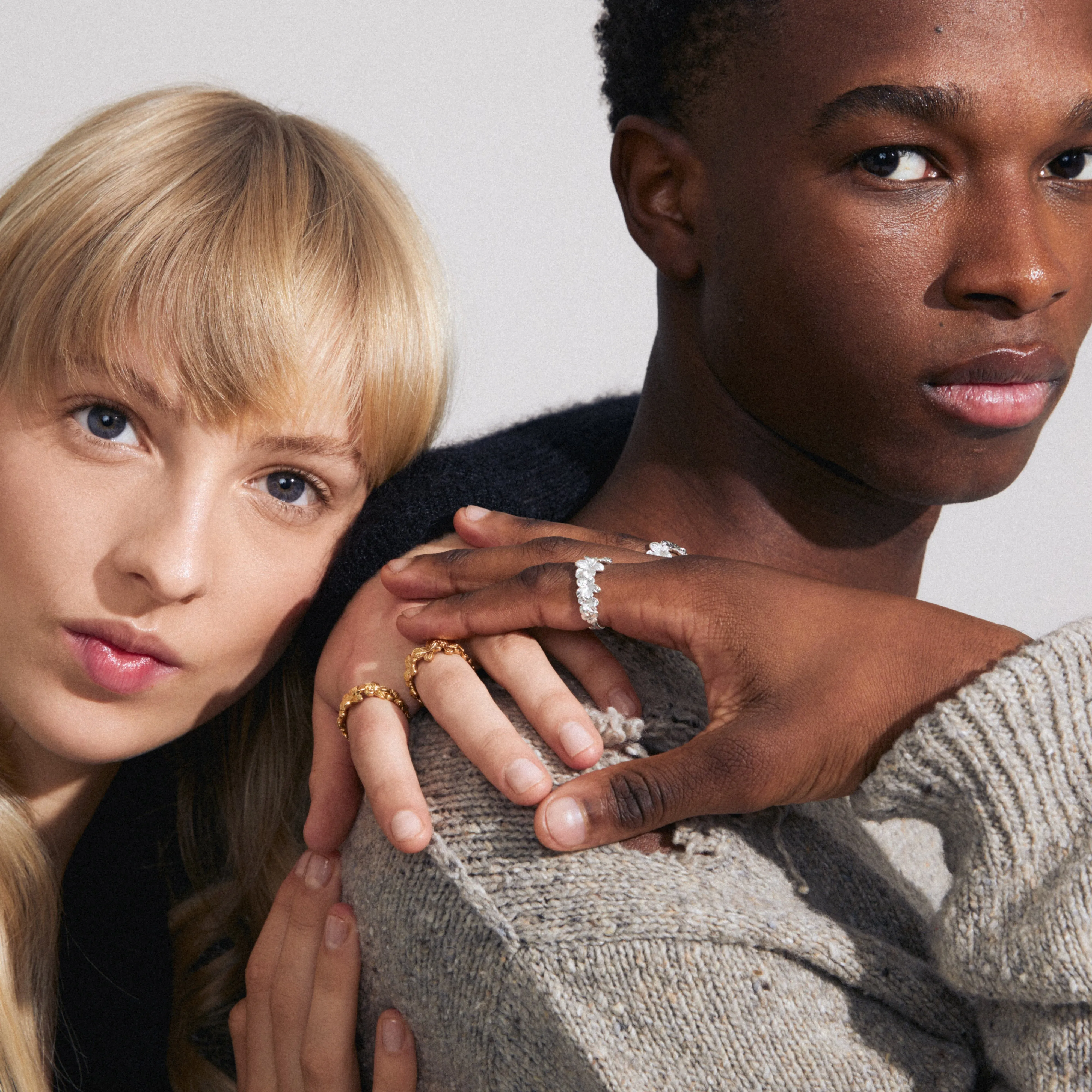 CHARMAINE rings 2-in-1 set gold-plated