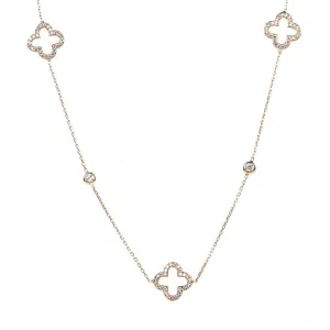 Clover Necklace in Rose Gold-Plated Zircon