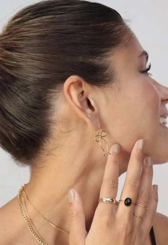 Coquette Bow Earrings -14k Gold Plated