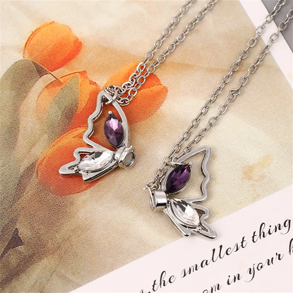 Couple Necklace Magnetic Matching Butterfly Necklaces for Couples Valentine's Gift for Lover