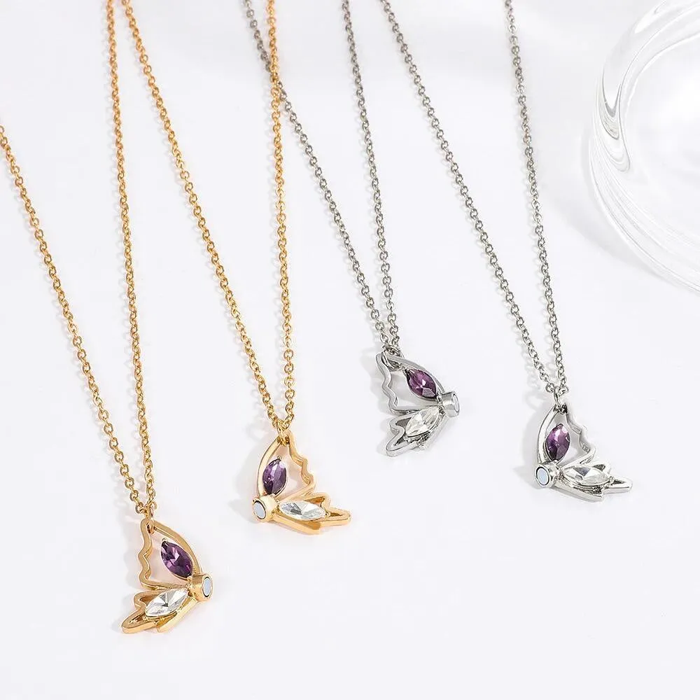 Couple Necklace Magnetic Matching Butterfly Necklaces for Couples Valentine's Gift for Lover