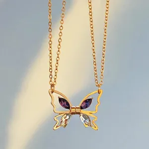 Couple Necklace Magnetic Matching Butterfly Necklaces for Couples Valentine's Gift for Lover