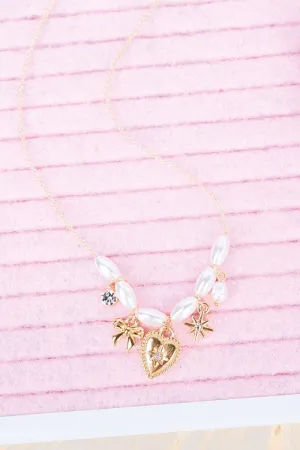 Crystal Avenue Crystal Heart Goldtone Pearl Necklace