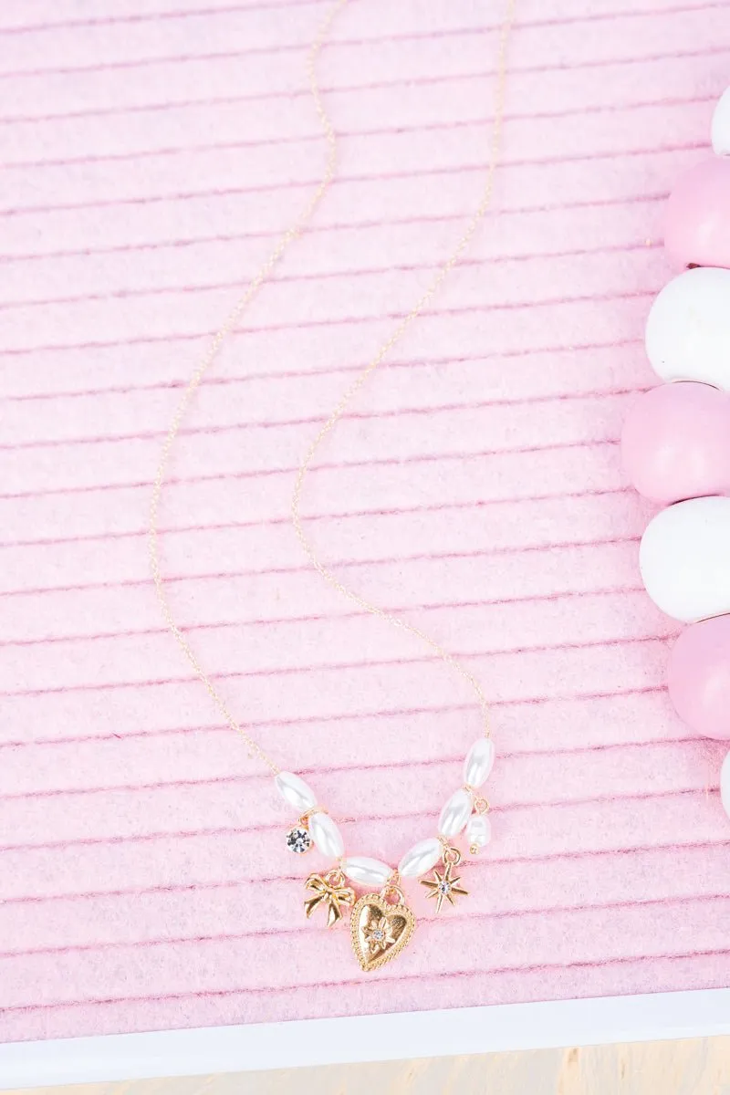 Crystal Avenue Crystal Heart Goldtone Pearl Necklace
