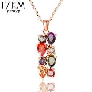 Cubic Zircon Multicolor Pendant Necklaces For Women
