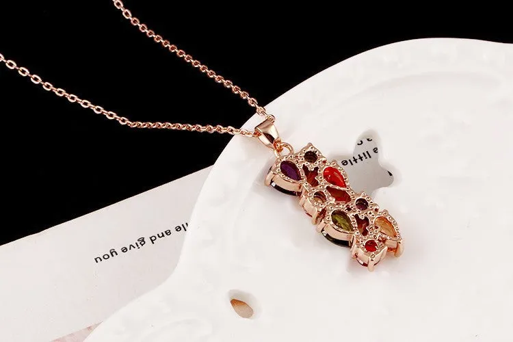 Cubic Zircon Multicolor Pendant Necklaces For Women