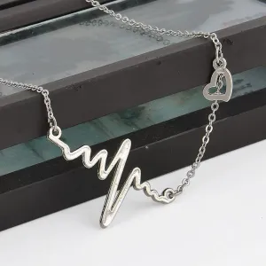 Cute Heart Beat Pendant Necklace