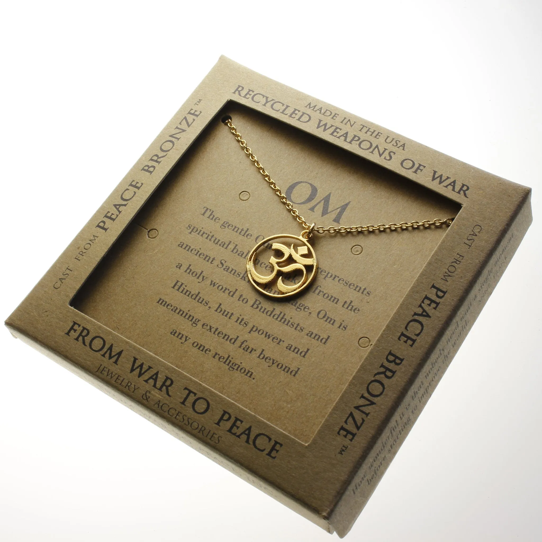 Delicate Om Gold-dipped Necklace on 18" Rolo Chain
