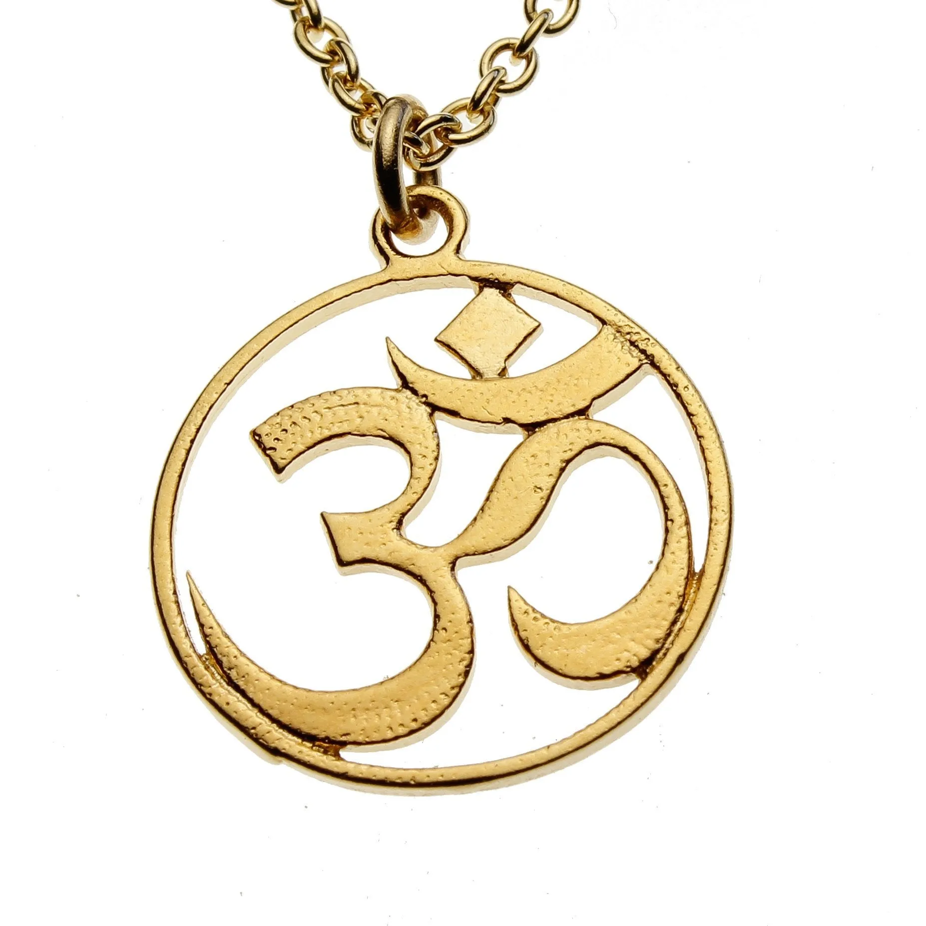Delicate Om Gold-dipped Necklace on 18" Rolo Chain