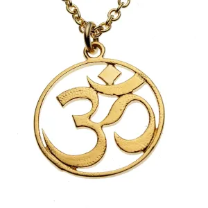 Delicate Om Gold-dipped Necklace on 18" Rolo Chain