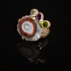 Druzy Agate Silver Ring